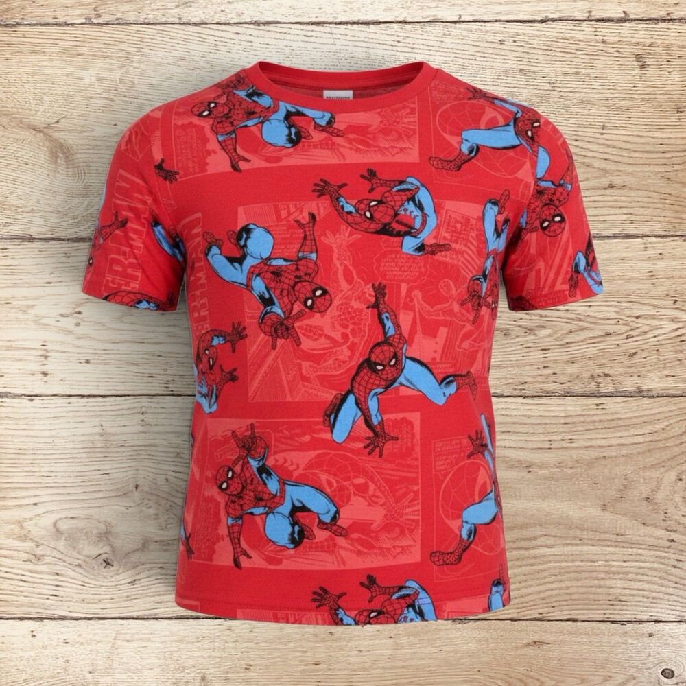 Marvel Spider Man -  T-Shirt Kids Size 6 - Short Sleeve Red Blue Graphic